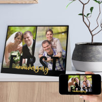 First Wedding Anniversary 2 Photo Gold Script