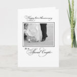 First Wedding Anniversary Congratulations Card<br><div class="desc">A first wedding anniversary is so very special! This elegant black and white card will bring a smile and a memory as the couple celebrates their 1st anniversary of marriage.</div>