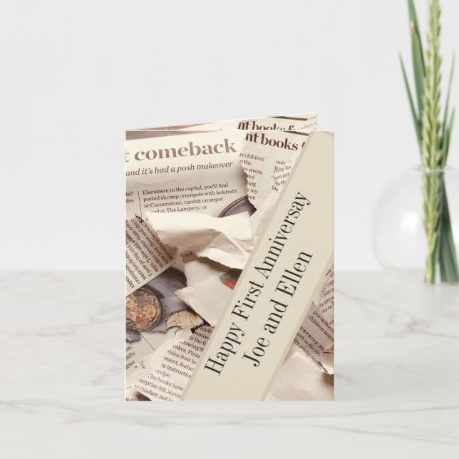 First Wedding Anniversary Editable  Card (Front)