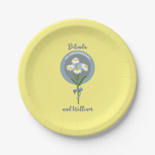 First wedding or engagement anniversary Daisies Paper Plate