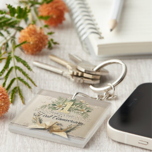 First Wedding Paper Anniversary Papercut Crane Keychain