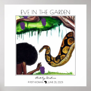 First Woman Black Eve and Snake in Garden of Eden Poster