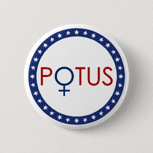 First Woman President Round Button