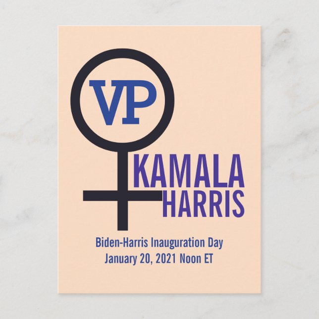 First Woman Vice President Kamala Harris VP Postcard (Front)