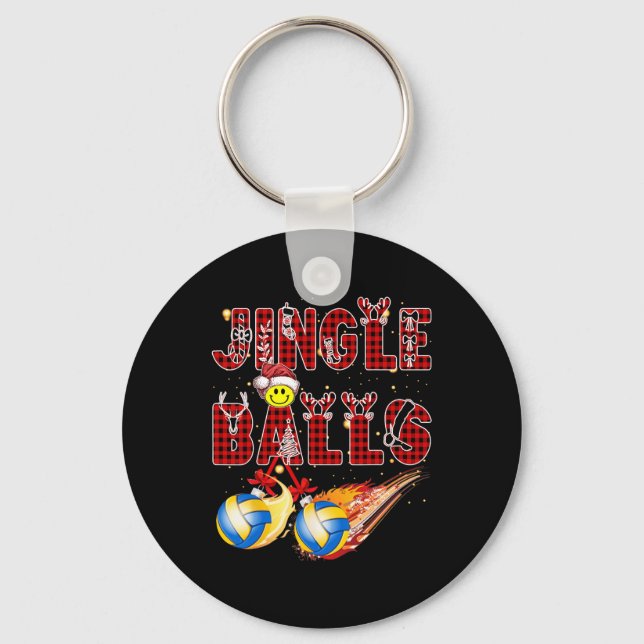 First Xmas As A Dad Jingle Volleyball Papa Uncle D Keychain (Front)