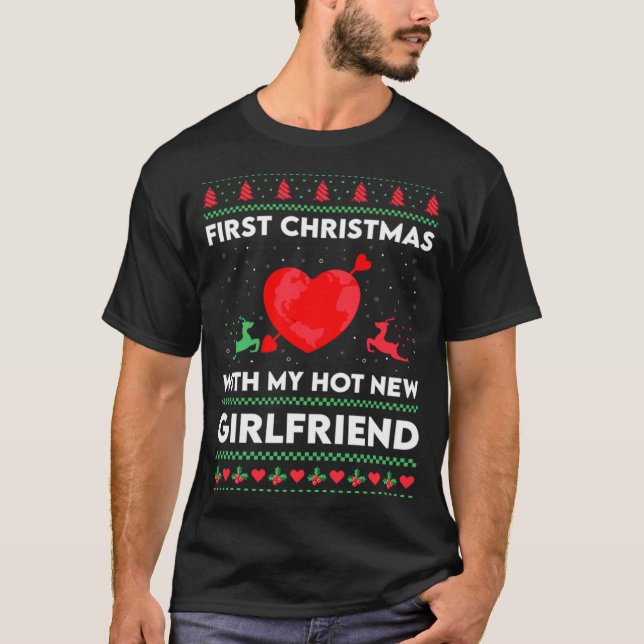 First Xmas With My New Girlfriend Men Ugly Christ  T-Shirt (Front)