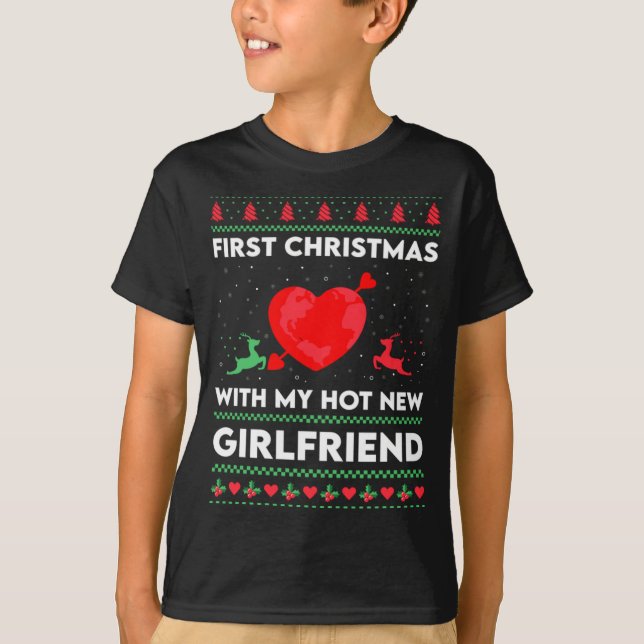 First Xmas With My New Girlfriend Men Ugly Christ  T-Shirt (Front)