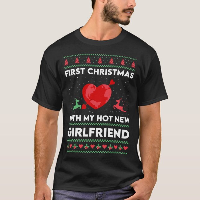 First Xmas With My New Girlfriend  Men Ugly Christ T-Shirt (Front)