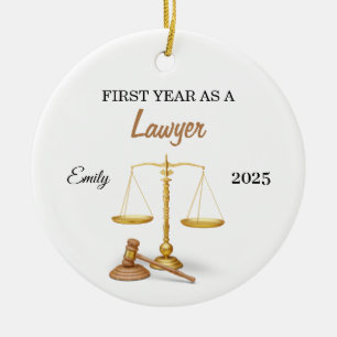 First Year as a Lawyer Ornament, New attorney Ceramic Ornament