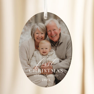 First Year as Grandparents Christmas Photo  Ceramic Ornament