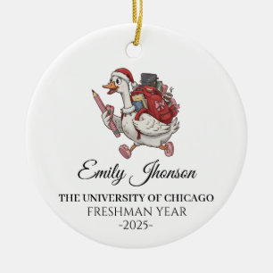 First Year At College Ornament, College Christmas  Ceramic Ornament