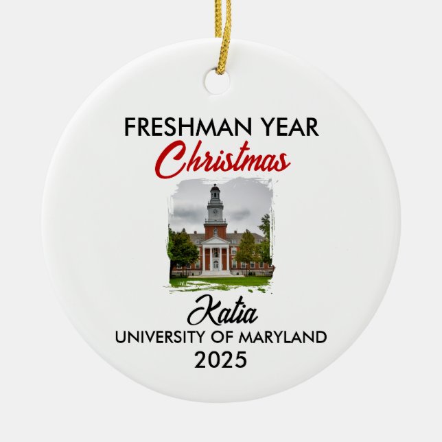 First Year College Student Gift, College Ornament (Front)