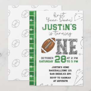 First Year Down Birthday Invitation First Year Dow