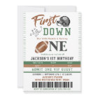 First Year Down Football 1st Birthday Invitation