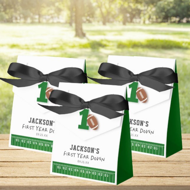 First Year Down Football 1st Birthday Party Favor Box (Creator Uploaded)