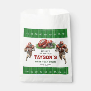 First Year Down Football 1st Birthday Party Favour Bag