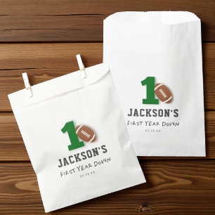 First Year Down Football 1st Birthday Party Favour Bag