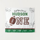First Year Down Football Birthday Backdrop