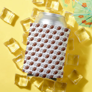 First Year Down Football Birthday  Can Cooler