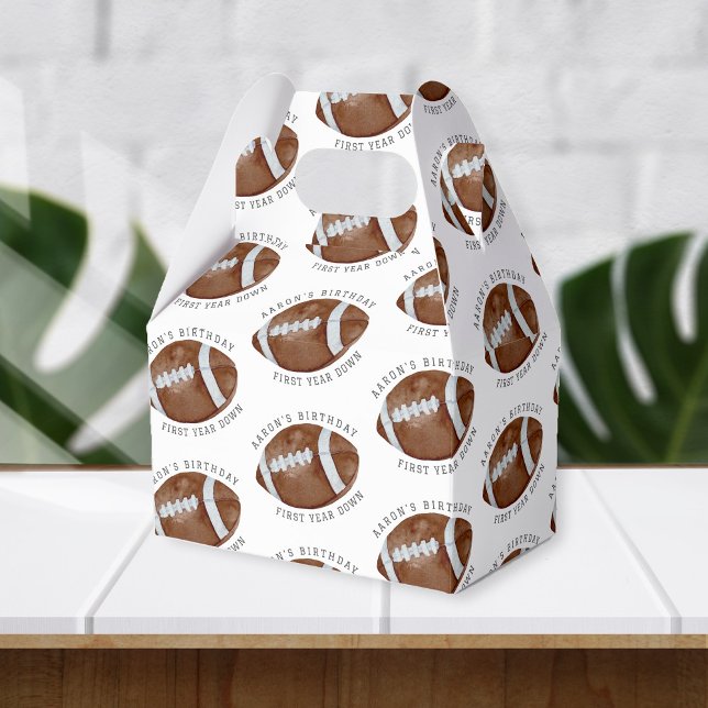 First Year Down Football Birthday Party Favor Box (Creator Uploaded)