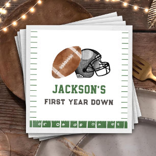 First Year Down Football Birthday Party Napkins