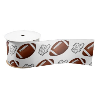 First Year Down Football Birthday  Satin Ribbon