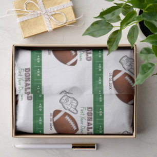 First Year Down Football Birthday  Tissue Paper