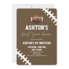 First Year Down Football Brown 1st Birthday Party