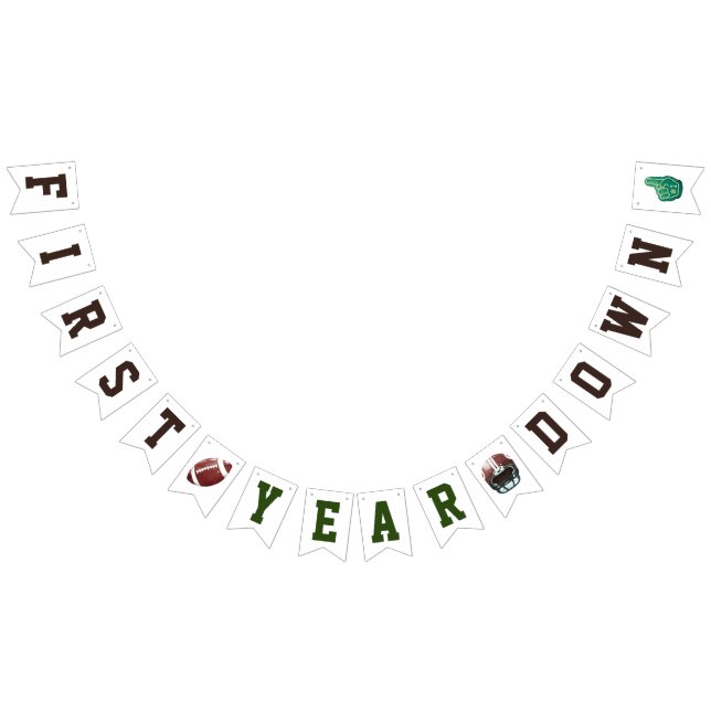 First Year Down Football Bunting Flags (All)