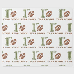 First Year Down Football Wrapping Paper