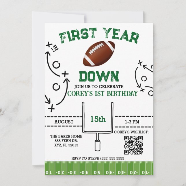 FIRST YEAR DOWN INVITATION (Front)