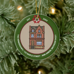 First Year Home For The Holidays Personalized Ceramic Ornament