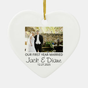 First year Married Ornament - Married Photo Orname