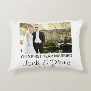 First year Married pillow - Married Photo custom