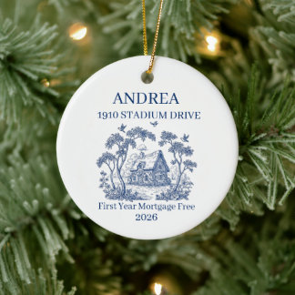 First Year Mortgage Free Custom Name Address Ceramic Ornament