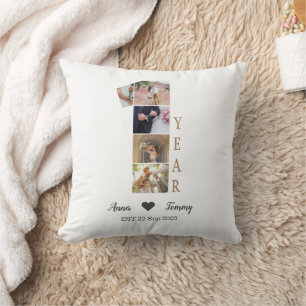 First Year Wedding Anniversary Throw Pillow