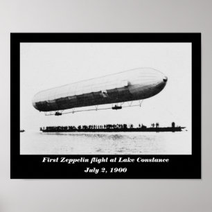 First Zeppelin flight at Lake Constance Poster