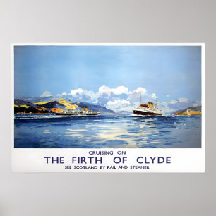 Firth of Clyde Scotland Poster Vintage Travel