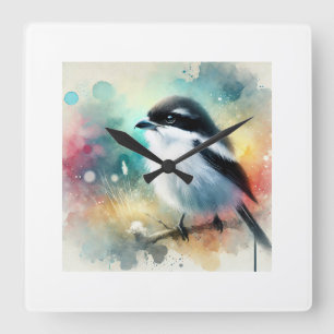 Fiscal Shrike Serenity 310824AREF141 - Watercolor Square Wall Clock