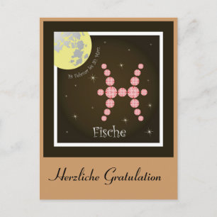 Fische Sternzeichen Postkarte Postcard