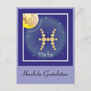 Fische Sternzeichen Postkarte Postcard