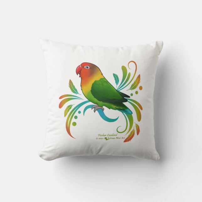 Fischer Lovebird Throw Pillow (Front)