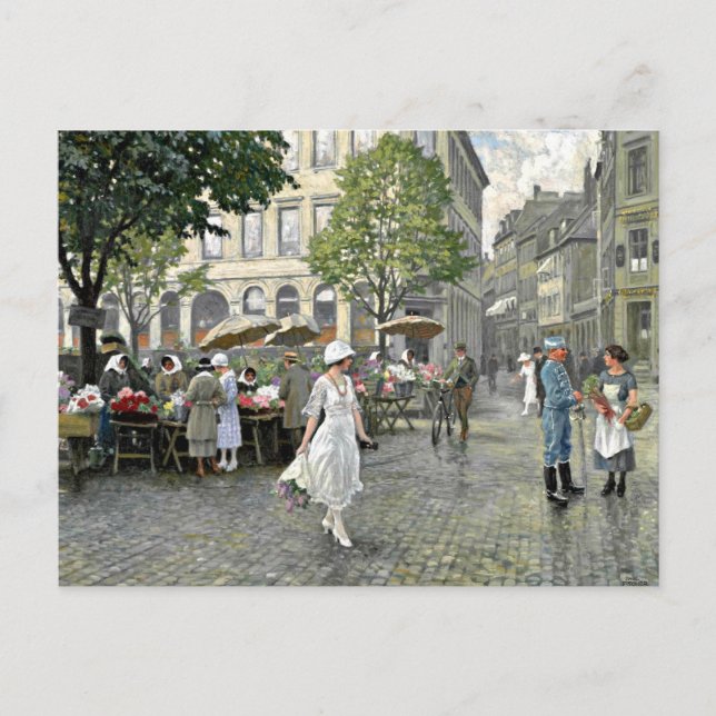 Fischer - Market Day at Hojbro Plads, Copenhagen, Postcard (Front)