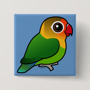 Fischer's Lovebird 2 Inch Square Button