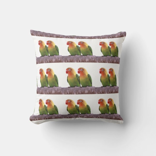 Fischer's Lovebird Throw Pillow (Front)