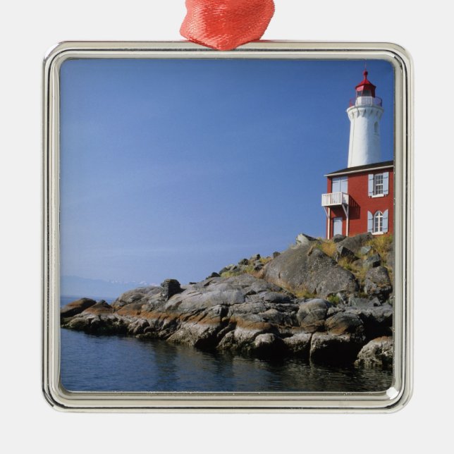 Fisgard Lighthouse in the Fort Rodd Hill Metal Ornament (Front)