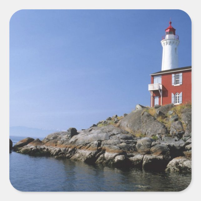 Fisgard Lighthouse in the Fort Rodd Hill Square Sticker (Front)