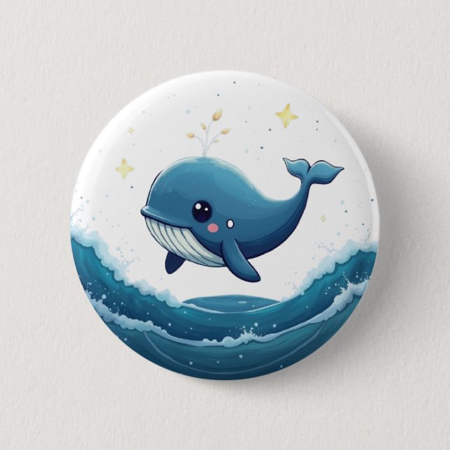 fish 2 inch round button (Front)