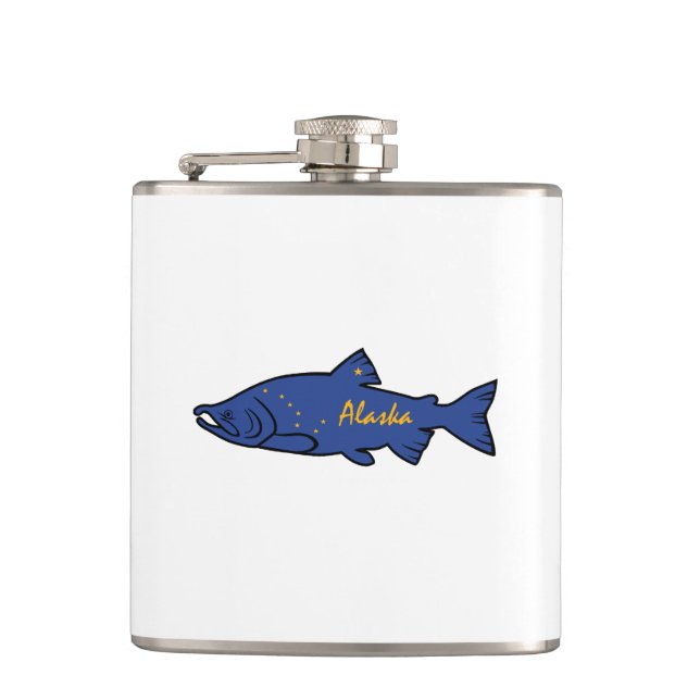 Fish Alaska Salmon Hip Flask (Front)