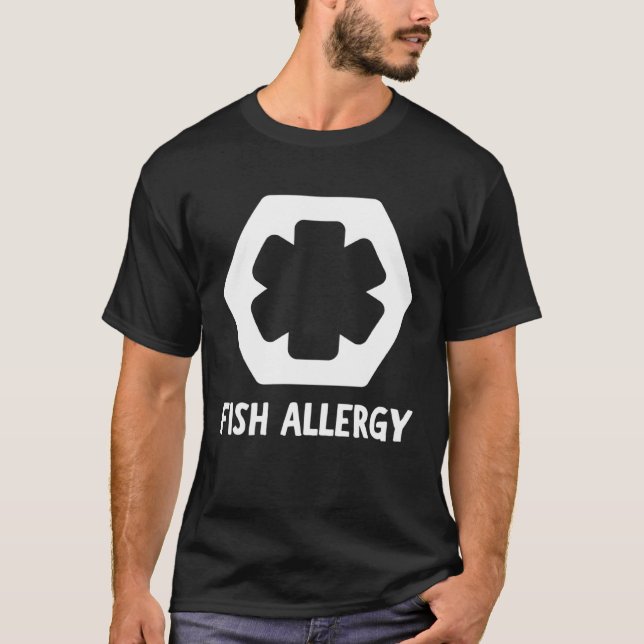 FISH ALLERGY ALERT ALLERGIC T-Shirt (Front)